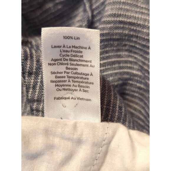 Talbots Pants Womens Size 8 Blue White Stripes Linen Pockets Drawstring - Picture 11 of 11